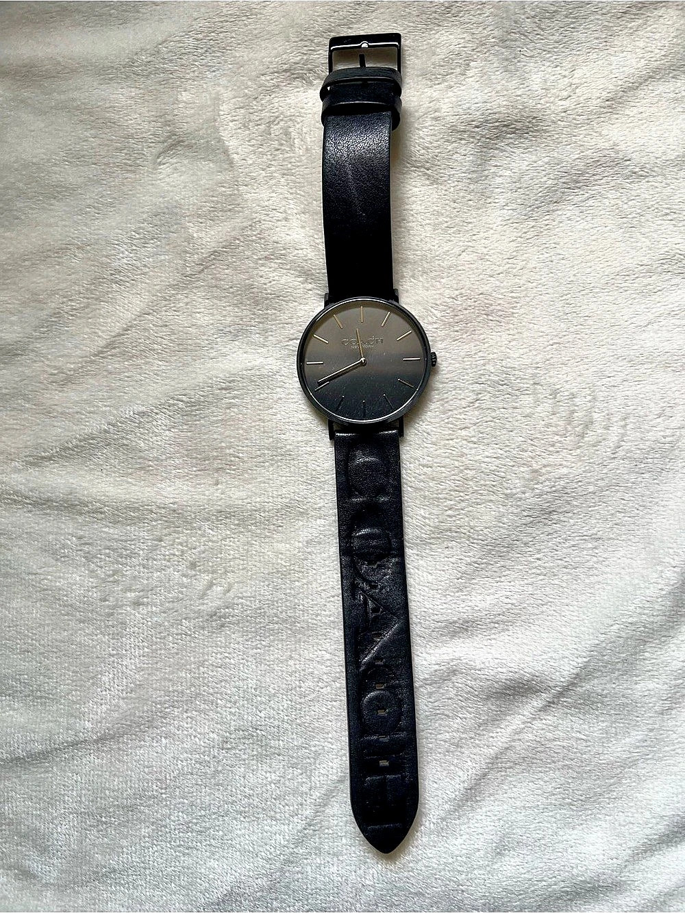 Coach Charles Black on Black Quartz Watch